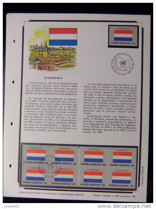 NACIONES UNIDAS BANDERAS DE ESTADOS MIEMBROS 1980 GRUPO I  Yvert  Nº 316 / 331 ** MNH + FU  VER 16 Scan - Ongebruikt