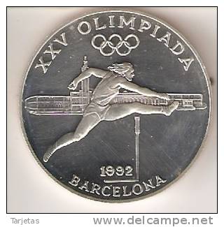 MONEDA DE PLATA DE ANDORRA DE 20 DINERS AÑO 1990 DE LAS OLIMPIADAS DE BARCELONA 1992 (ATLETISMO) SILVER-ARGENT - Andorra