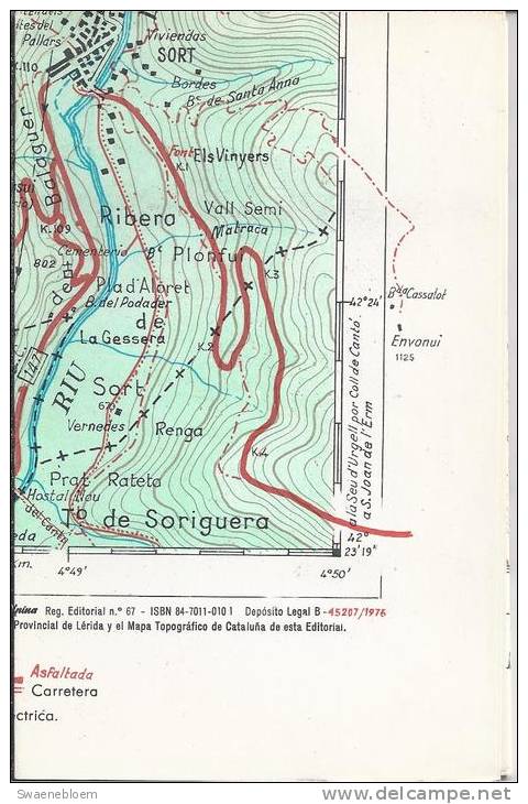 ES.- Kaart - Montsent De Pallars Estacion Invernal De LLESSUI Montorroio - La Cometa.Cabdella - Rialb - Sort. 3 Scans - Cartes Topographiques