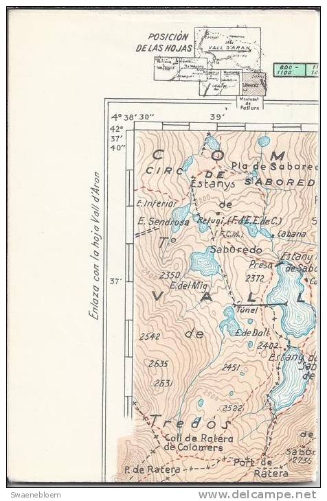 ES.- Kaart - Sant Maurici. Els En Cantats. Parque Nacional Peguera - Subenuix. Estacion Invernal De Superespot. 3 Scans - Cartes Topographiques