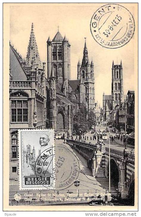 BELGIQUE CARTE MAXIMUM  NUM.YVERT  782 EGLISE SAINT NICOLAS - 1934-1951