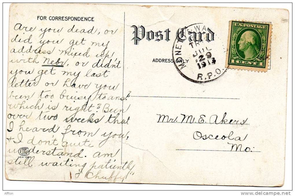 Enid Ok Chamber Of Commerce 1912 Postcard - Enid