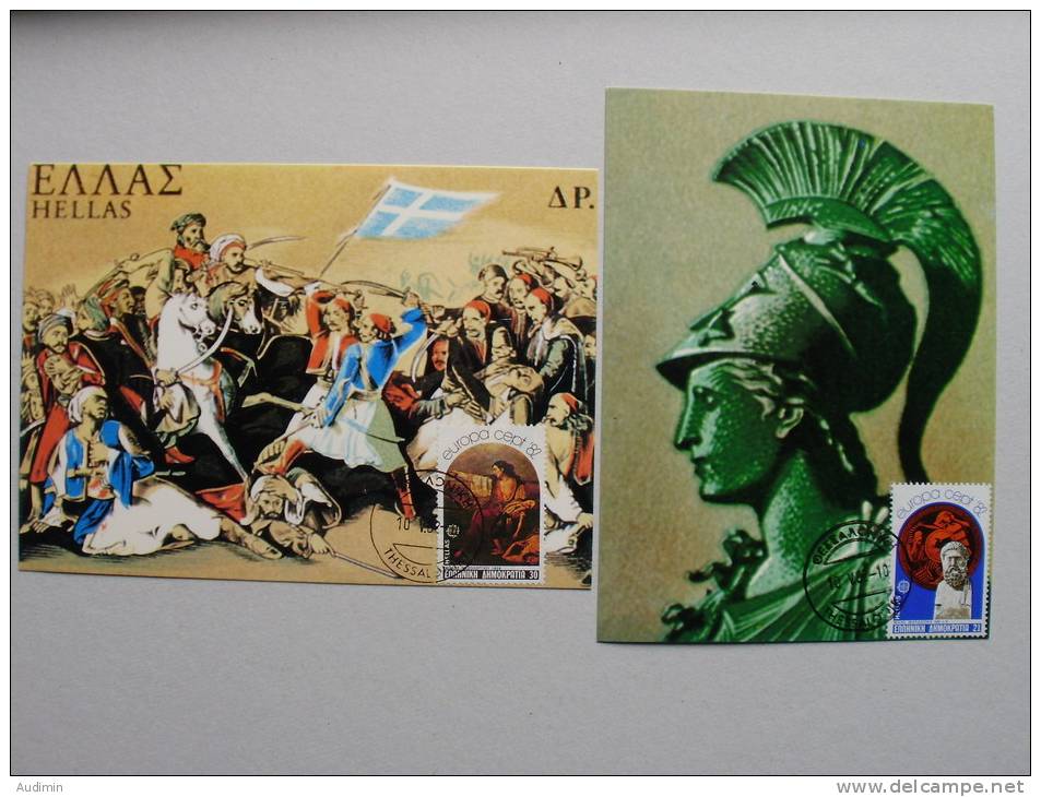 Griechenland 1481/2 Maximumkarte MK/MC, EUROPA/CEPT 1982, Historische Ereignisse - Maximum Cards & Covers