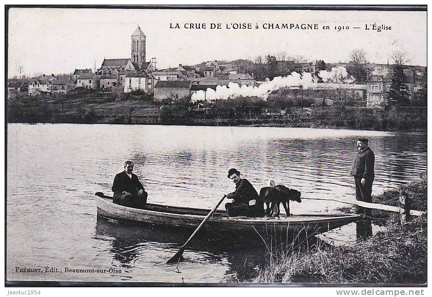 CHAMPAGNE SUR OISE ET UN TRAIN PASSE - Champagne Sur Oise