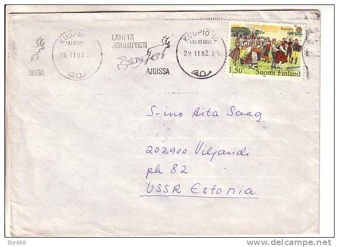 GOOD FINLAND Postal Cover To ESTONIA 1982 - Good Stamped: Europa - Covers & Documents