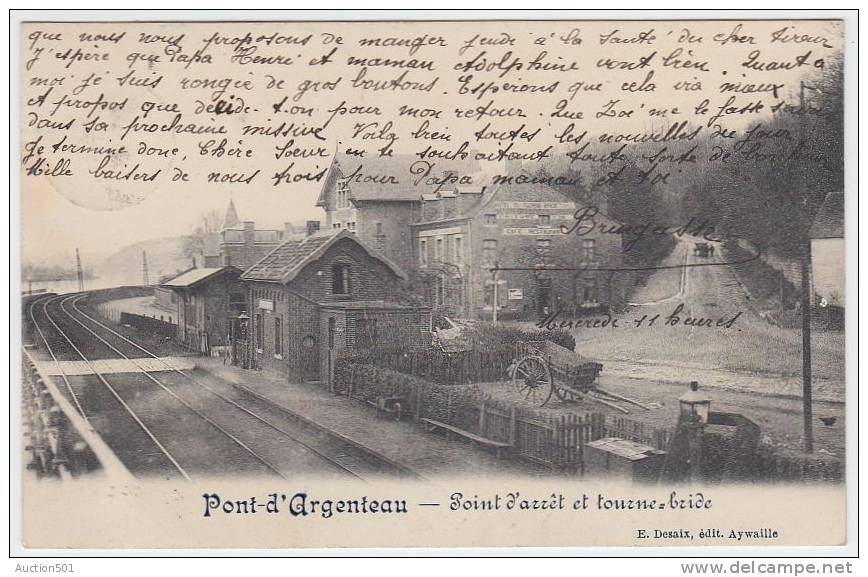 16986g GARE - PASSAGE à NIVEAU - HOTEL - CAFE - RESTAURANT Du TOURNE-BRIDE - Pont-d'Argenteau - 1911 - Wezet