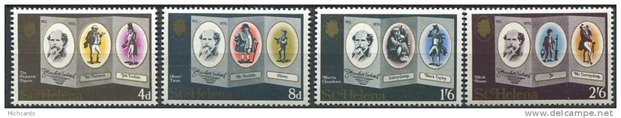 104 SAINTE HELENE 1970 - Charles Dickens -  - Neuf Sans Charniere (Yvert 218/21) - Sint-Helena