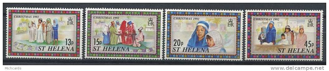 104 SAINTE HELENE 1992 - Noel La Nativite Dessin Enfant - Neuf Sans Charniere (Yvert 573/76) - Saint Helena Island