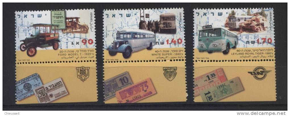 Israel ** N° 1263  à 1265 - Transport Public - - Unused Stamps (with Tabs)