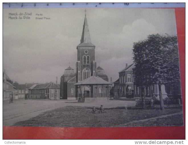 3 postkaarten  Herck de stad    Chaussée de hasselt,    markt,       l´église