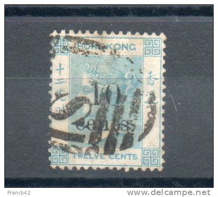 Hong Kong. 10 Cents Sur 12 Cents Bleu Clair - Used Stamps