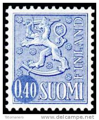 FINLAND, M-63 Lions Definitives 0,40 Blue Type IIW HaP** - Neufs