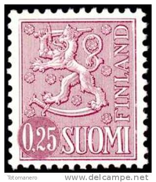 FINLAND, M-63 Lions Definitives 0,25 Type II HaP** - Nuevos