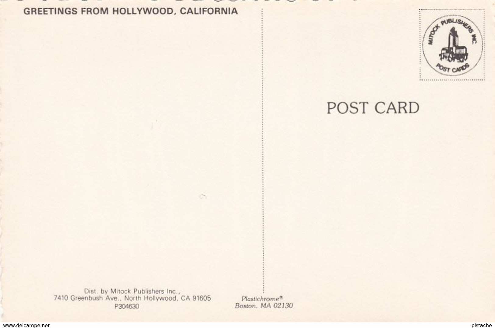 Greetings From  Hollywood California CA - Californie - Unused - Other & Unclassified