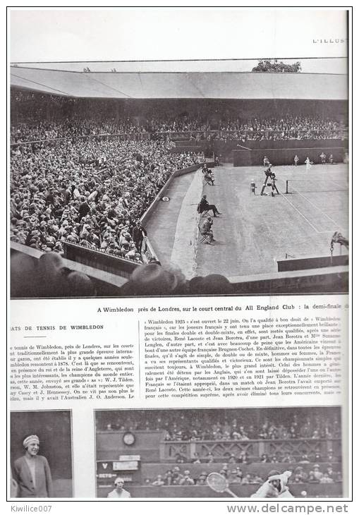 Tennis Match A WIMBLEDON    Suzanne Lenglen Miss RYAN  SAUT DE EVELYN COLYER 1925 - Sonstige & Ohne Zuordnung