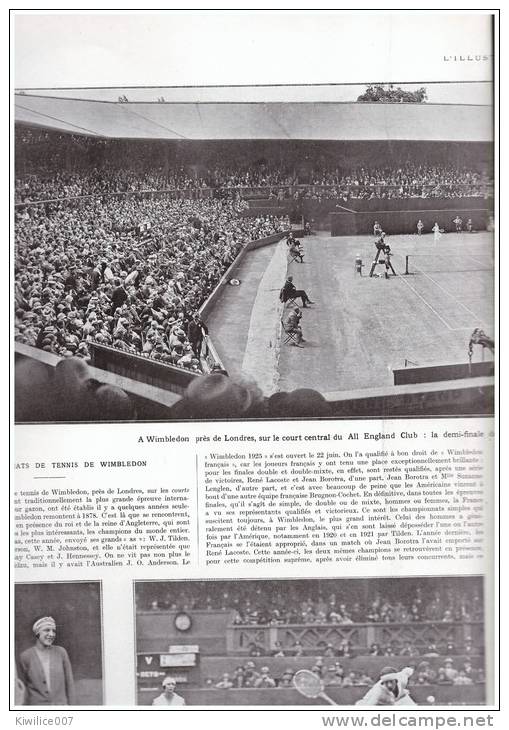 Tennis Match A WIMBLEDON    Suzanne Lenglen Miss RYAN  SAUT DE EVELYN COLYER 1925 - Autres & Non Classés