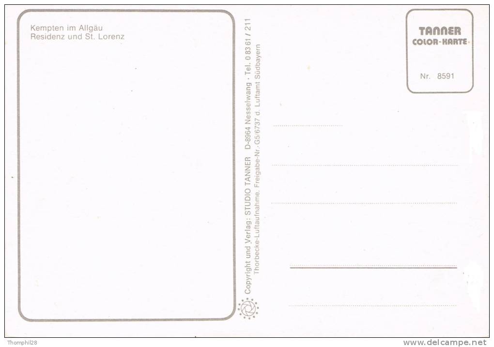 KEMPTEN Im Allgäu - ALLGÄU-METROPOLE - Residenz Und St. Lorenz - TBE, Carte Neuve, 2 Scans - Kempten