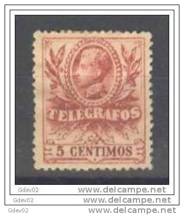 ESTGF39-L3301.España Spain Espagne TELEGRAFOS ESPAÑOL .1905 (Ed 39*)  Charnela.LUJO. - Telegramas