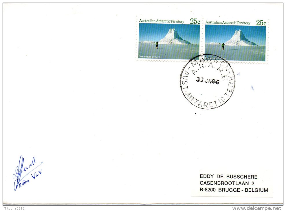 ANTARCTIQUE AUSTRALIEN. Enveloppe Polaire De 1986. Base Mawson. - Research Stations