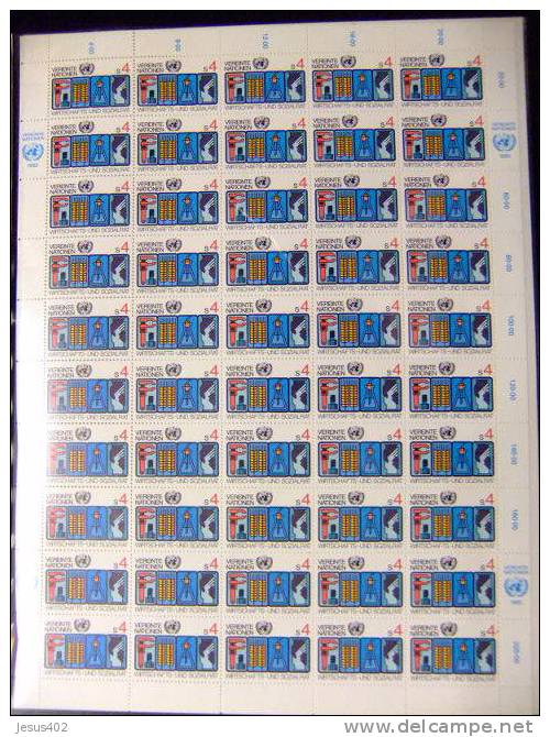 NACIONES UNIDAS  CONSEJO ECONOMICO Y SOCIAL VIENNA 1980 Yvert Nº 14 /15 ** MNH 50 Series - Nuovi