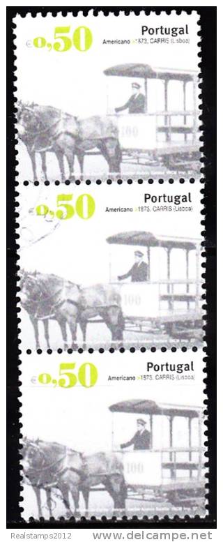 PORTUGAL - 2007, Transportes Públicos Urbanos. Emissão Base (1.ºgrupo) (Tira)  €0,50   (o)  MUNDIFIL  Nº 3524 - Used Stamps