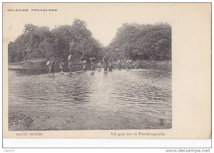 Afrique - Guinée - Traversée Gué Fleuve  Férédougouba - Guinée