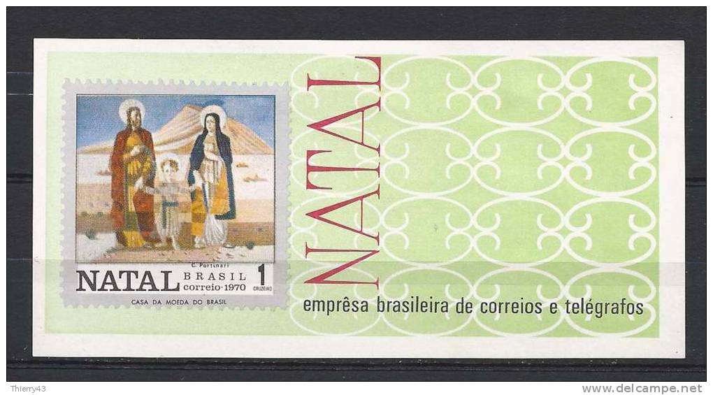 Brasil 1970 -  Christmas -  Y&amp;T B27  Mi. B28  MH, Avec Trace De Charniere, Ungebraucht - Blocks & Sheetlets