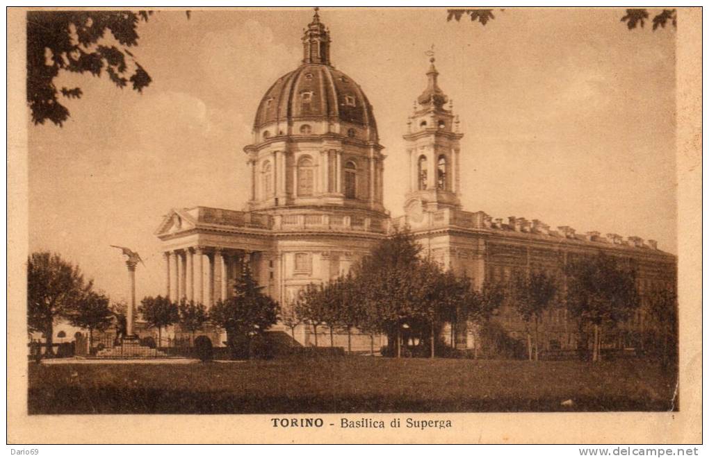 1928   CARTOLINA -  TORINO BASILICA DI SUPERGA - Kerken
