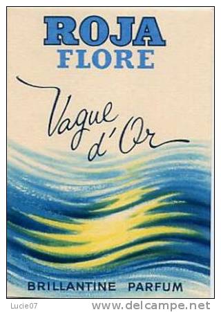 A.Immédiat VARIANTE  Carte Parfumée Ancienne ROJA  FLOR  VAGUE D´OR ( Lire) - Anciennes (jusque 1960)