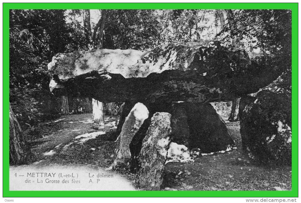 -4- METTRAY (I.-et-.L.) Le Dolmen Dit "la Grotte Des Fées" (recto Verso) - Dolmen & Menhirs