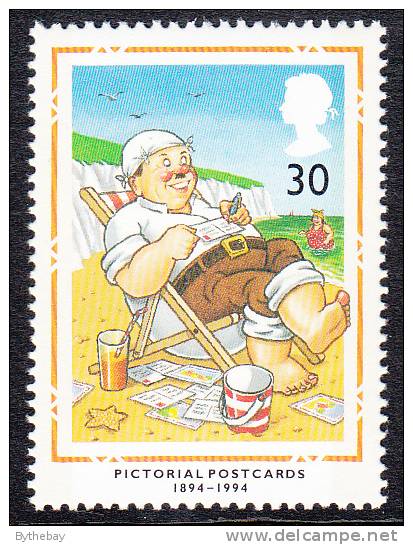 Great Britain Scott #1555 MNH 30p Man In Beach Chair Writing Postcards - Pictorial Postcards - Neufs