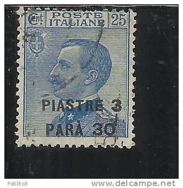 LEVANTE COSTANTINOPOLI 1922 3,30 P SU 25 C TIMBRATO - Bureaux D'Europe & D'Asie