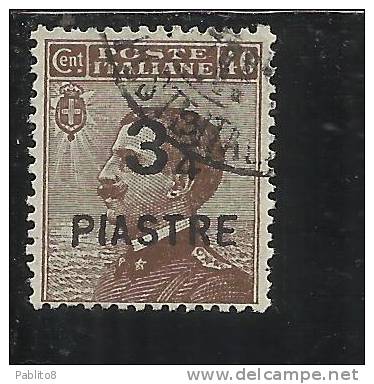 LEVANTE COSTANTINOPOLI 1922 SOPRASTAMPATO D´ITALIA ITALY OVERPRINTED 3 3/4 SU CENT. 40 C USATO USED OBLITERE´ - Bureaux D'Europe & D'Asie