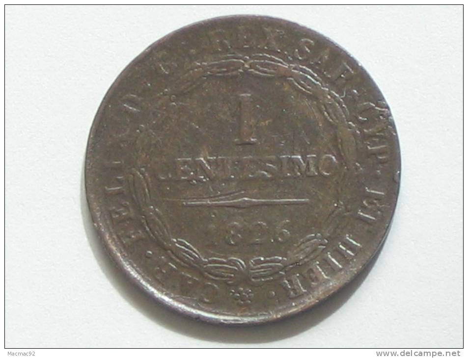 1 Centesimo 1826 P - ITALIE - SARDAIGNE - Italian Piedmont-Sardinia-Savoie