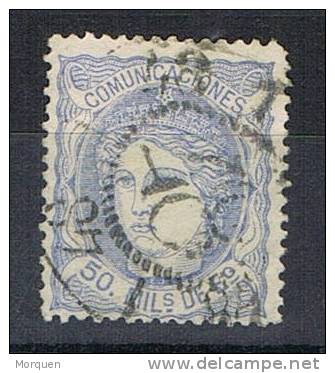 Sello 50 Mils Alegoria 1870,  Carreta Modificada 48 VITORIA, Num 107 º - Used Stamps