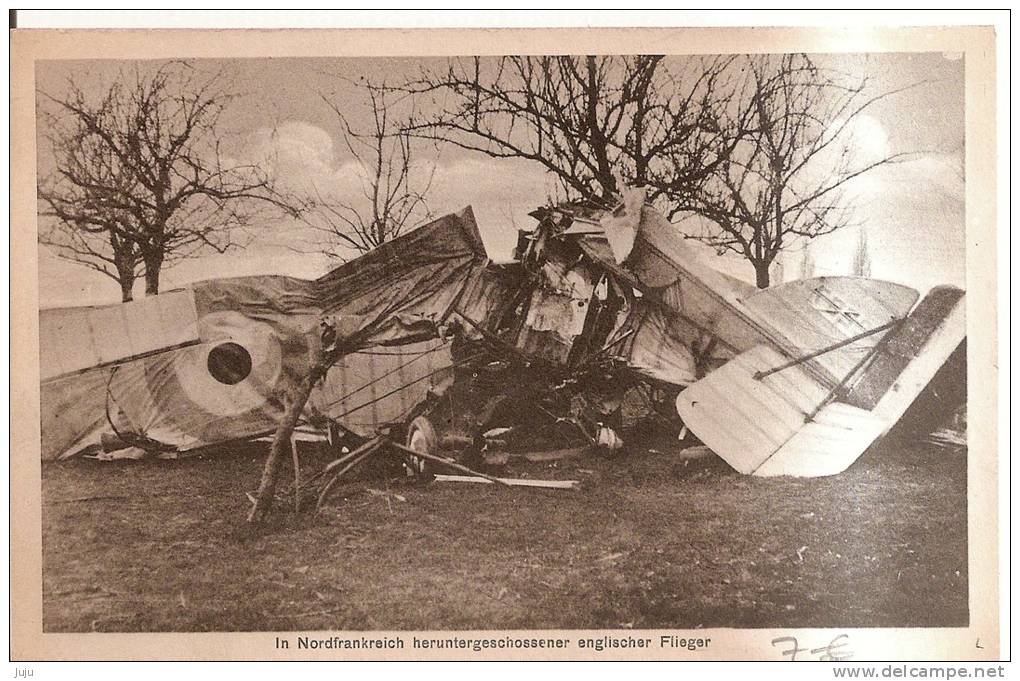 In Nordfrankreich Heruntergeschossener Englischer Flieger (feldpostkarte) - Andere & Zonder Classificatie