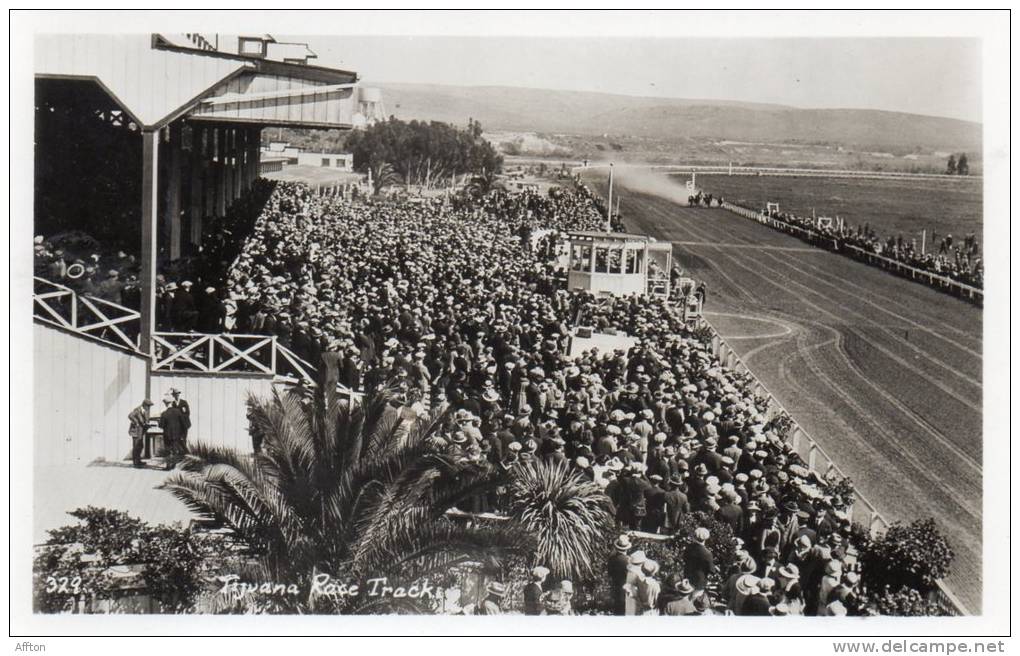 The Race Track Agua Caliente Tijuana Mexico Old Real Photo Postcard - Mexique