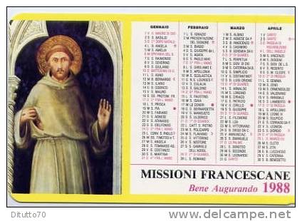 Calendarietto - 1988 Missione Francescana - Formato Piccolo : 1991-00