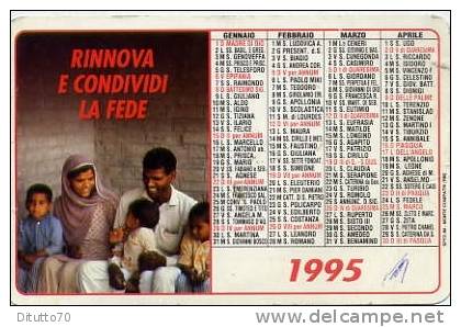Calendarietto - 1995 Rinnova E Condividi La Fede - Formato Piccolo : 1991-00
