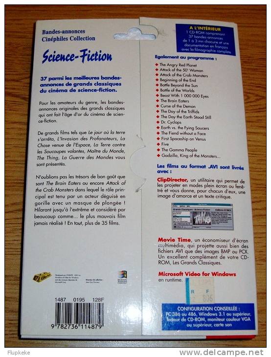 Sybex Original Cd-Rom Science-Fiction 37 Bandes Annonces Grands Classiques Cinéphile Collection - Sciences-Fictions Et Fantaisie