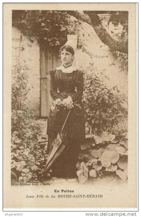 CPSM LA MOTHE SAINT HERAY (Deux Sèvres) COSTUME - Jeune Fille Avec Tenue Locale - La Mothe Saint Heray