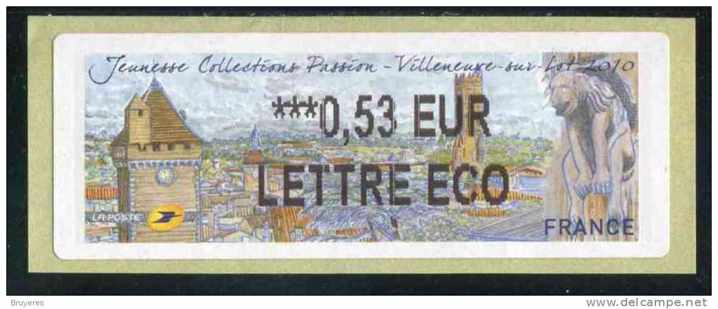 Vignette D´affranchissement  De 2010  "0,53 € - Jeunesse Collection Passion - Villeneuve-sur-Lot" - 2010-... Illustrated Franking Labels