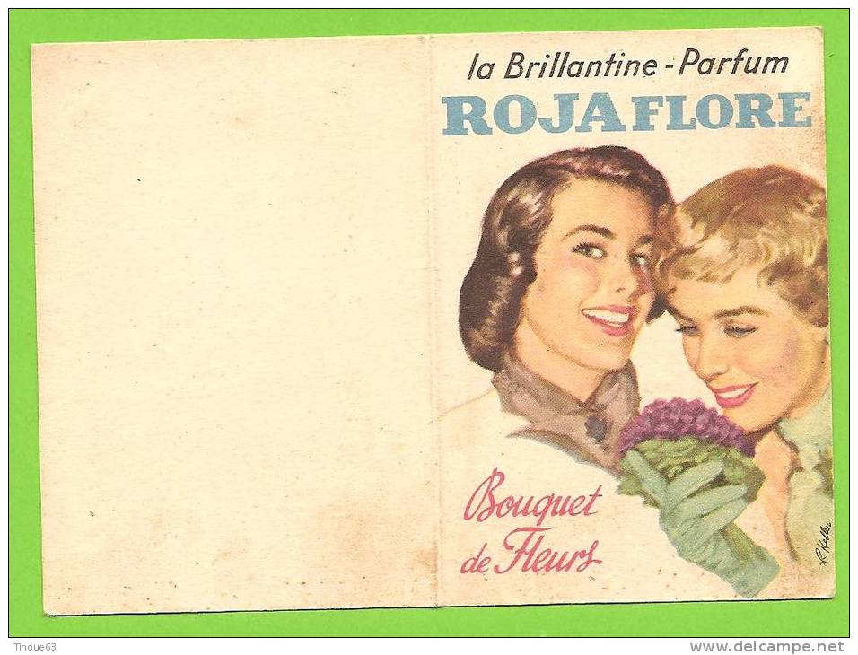 Carte Parfumée - Calendrier 1959 - ROJAFLORE - Bouquet De Fleurs - Brillantine - Parfum - Small : 1941-60