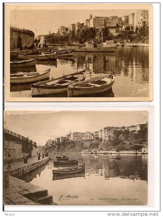 CORSE - BASTIA - Deux Vues Du Vieux Port : Barques De Pêcheurs - Bastia