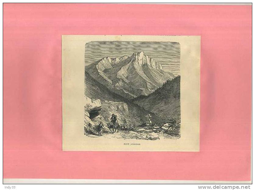 - FRANCE . MONT AUROUZE . GRAVURE SUR BOIS FIN DU XIXe S. - Estampes & Gravures