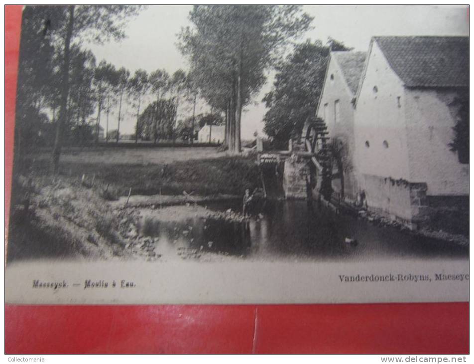 6 p  MAASEIK: BOSCHPOORT, Grote markt,   KAREIND,   une VILLA     MOULIN A l' EAU,    BOSSTRAAT