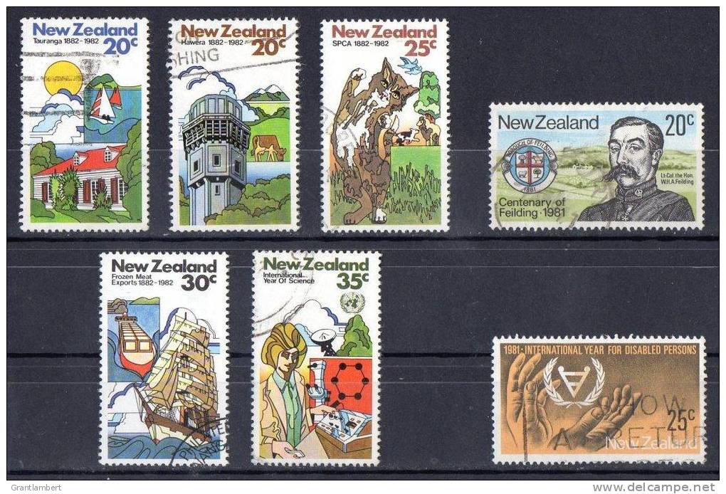 New Zealand 1981 Commemorations 2 Sets Used  SG 1256-1260, SG 1237,8 - Used Stamps