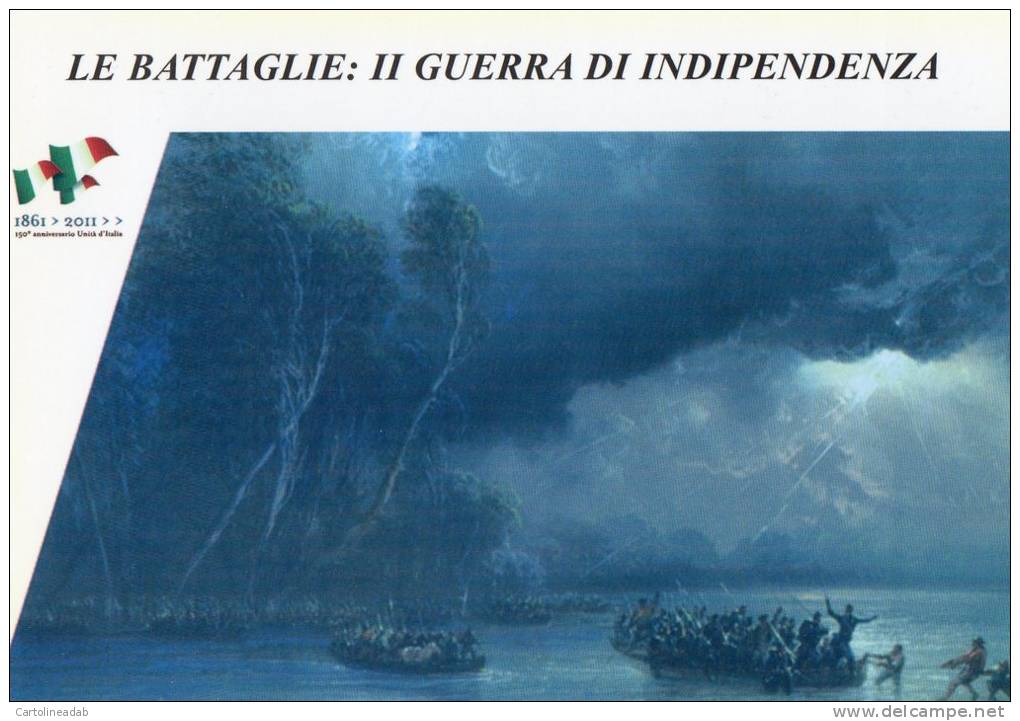 [DC1408] CARTOLINEA - LE BATTAGLIE: II GUERRA DI INDIPENDENZA -GARIBALDI PASSA IL TICINO CON I CACCIATORI DELLE ALPI (8) - Storia