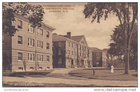 New Hampshire Hanover Fayerweather Row Dartmouth College  Albertype - Concord