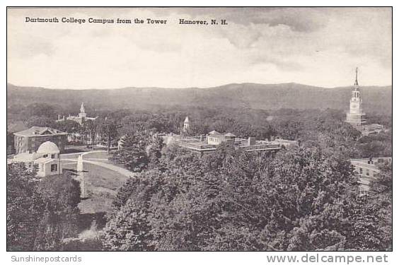 New Hampshire Hanover Dartmouth College Campus From The Tower Albertype - Concord